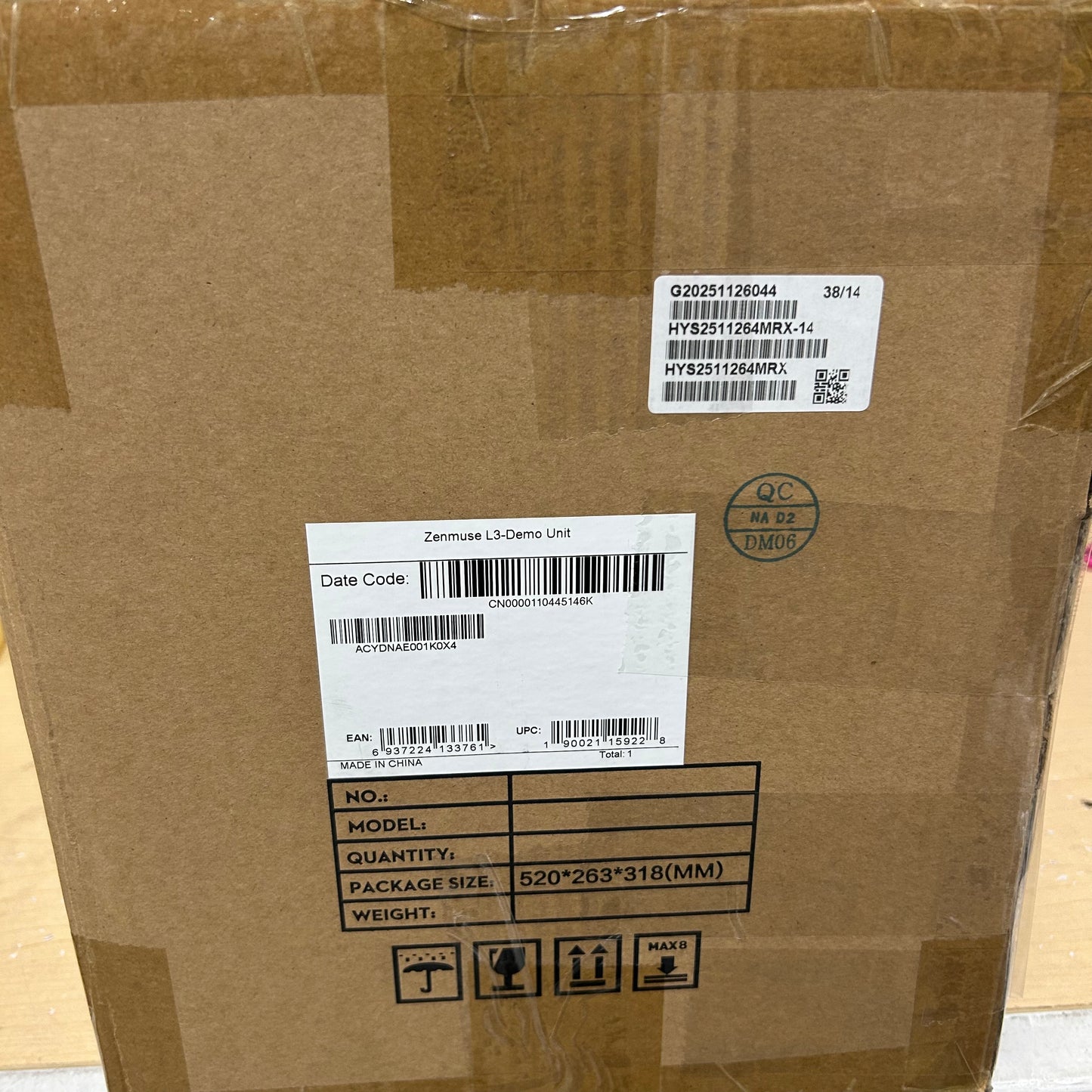 DJI Zenmuse L3 demo unit box