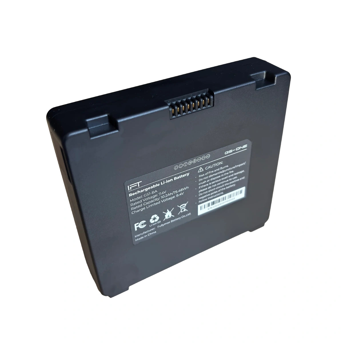 Inspired Flight GS-ONE Spare Battery, flat black GS-ONE spare battery on a white background