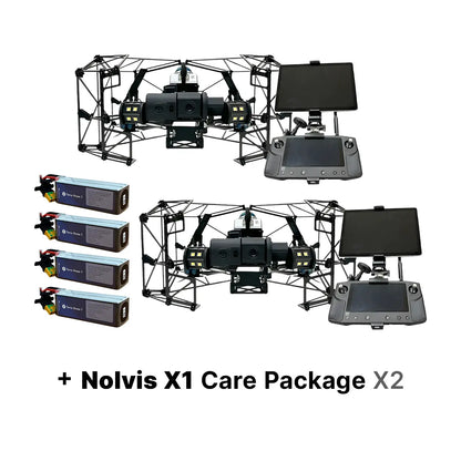 Nolvis X1 Dual Drone Package with Extra Batteries and Care Coverage