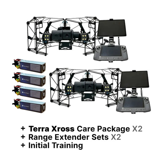 Terra Xross 1 Dual Drone Package with Training, Range Extenders, Extra Batteries, and Care Coverage