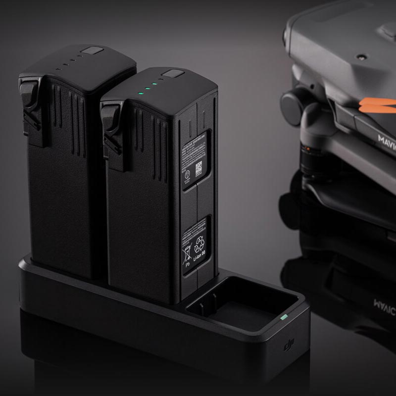 Charging DJI Mavic 3 Enterprise batteries in three-way charging hub