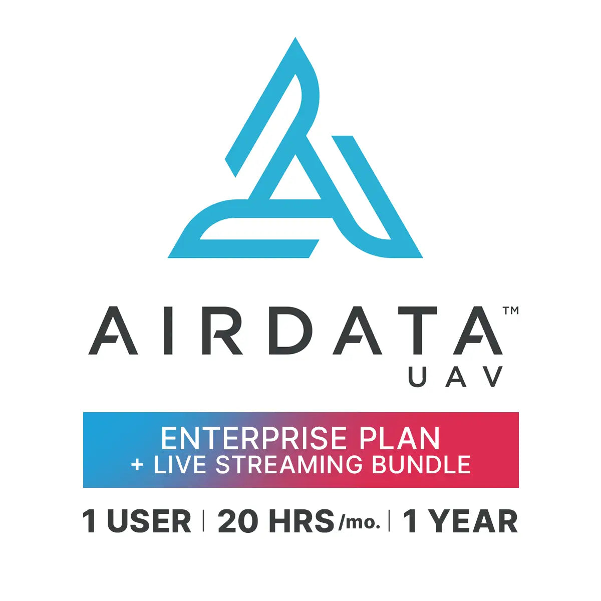 AirData Enterprise + Live Streaming Bundle - 1 Drone, 1 User, 20 Hr/Mo for 1 Year