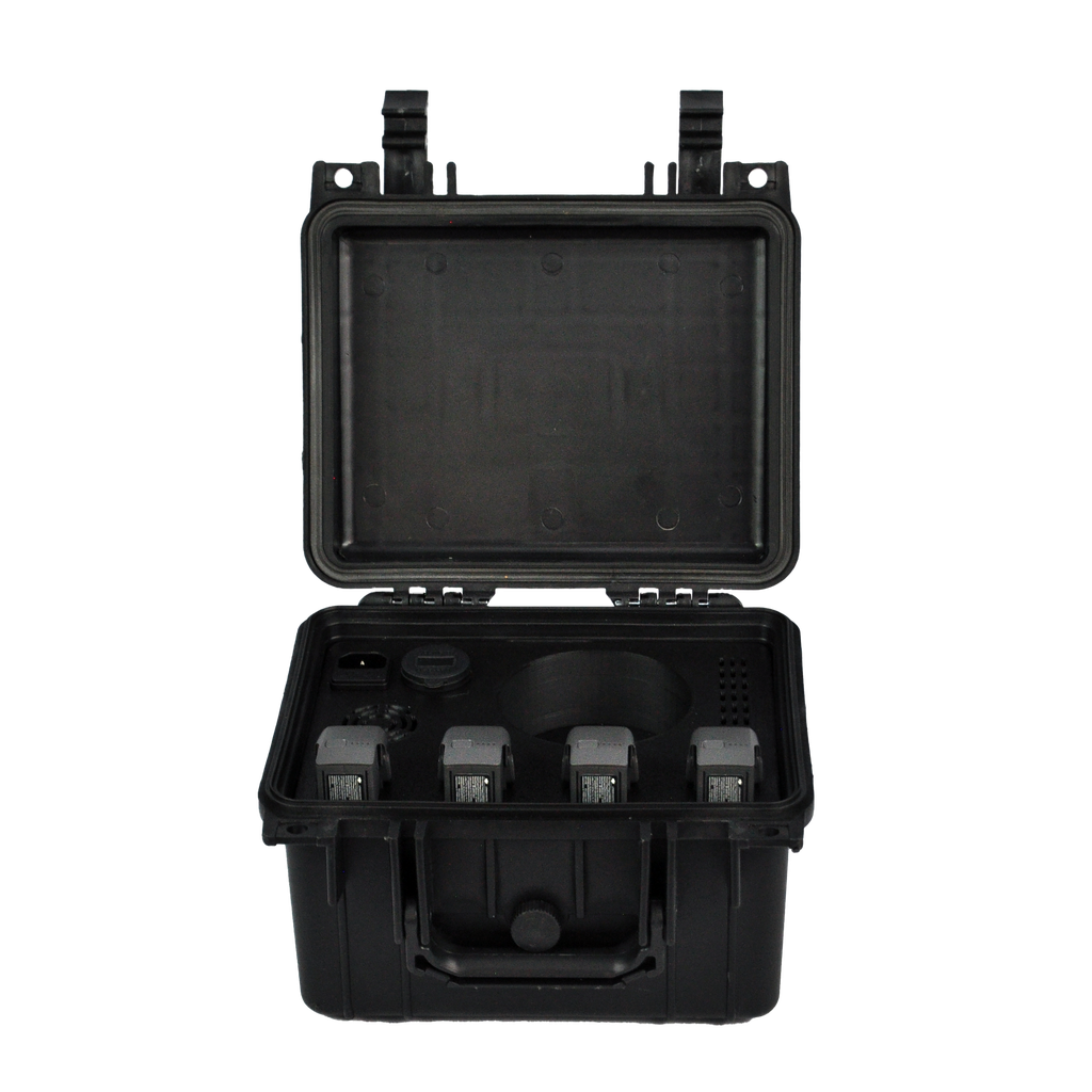 Colorado Drone Chargers DJI Avata 2 PRCS, open protective case holding an Avata 2 drone, goggles, controller, and batteries