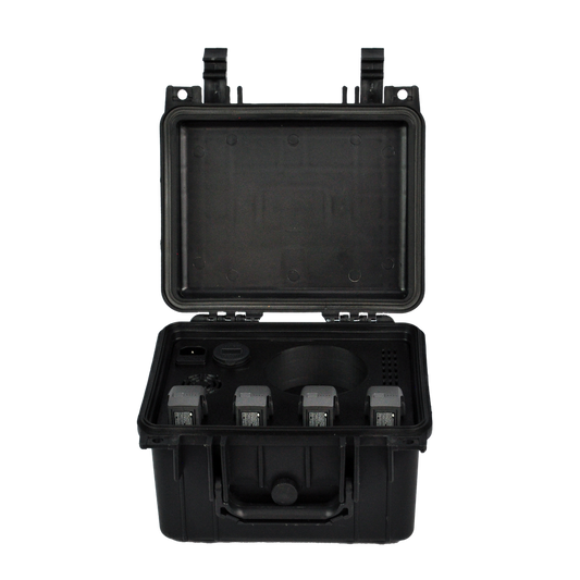 Colorado Drone Chargers DJI Avata 2 PRCS, open protective case holding an Avata 2 drone, goggles, controller, and batteries