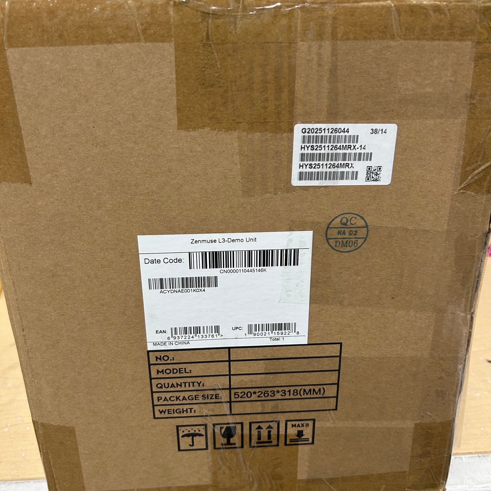 DJI Zenmuse L3 demo unit box