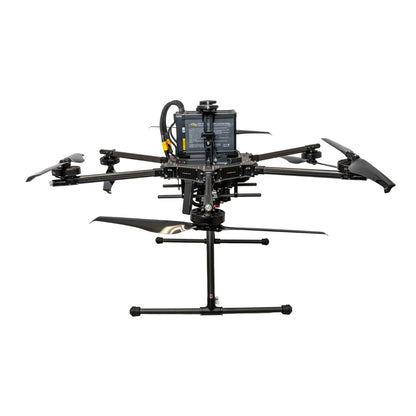Inspired Flight IF1200A with Blue Herelink Ground Control Station, side view showing the dual batteries and landing gear