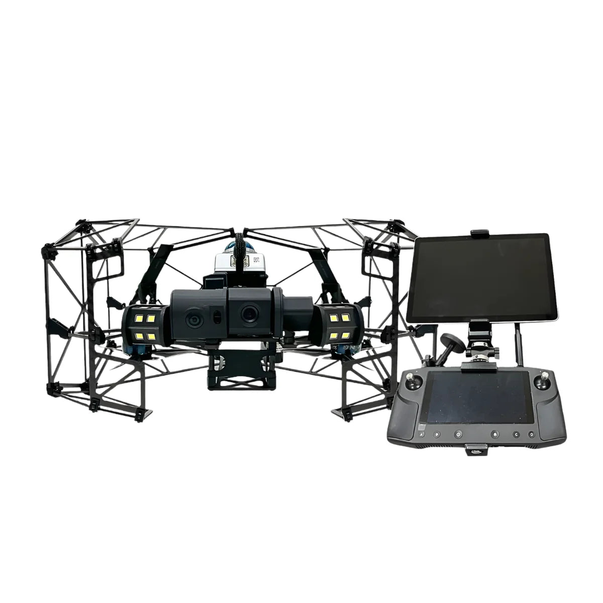 Nolvis X1  indoor inspection drone displayed with controller and monitor