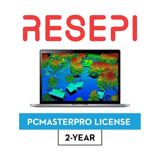 Two-year RESEPI PC Master Pro license graphic with point-cloud map